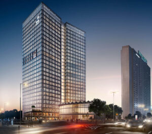 Moderner Skyscraper Widok Towers in Warschau – innovatives Hochhaus-Design von TMLC Architects, Martin Troethan und Clemens Liedermann-Seiss